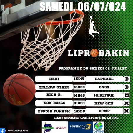 TICKETS CHAMPIONNAT LIPROBAKIN 2024 du 06/07/2024