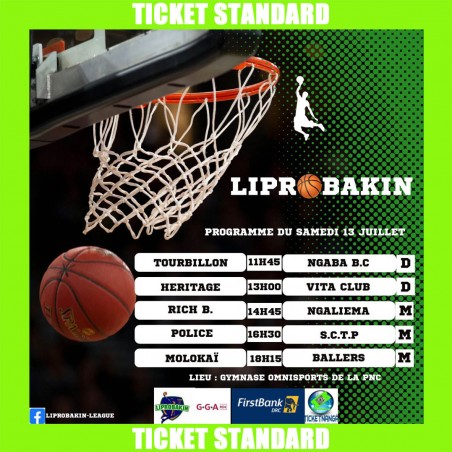 CHAMPIONNAT LIPROBAKIN 2024 : Ticket Standard du 13/07/2024