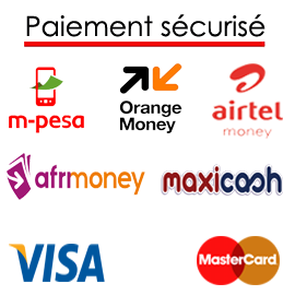 Maxizy Paiement : M-pesa, Orange Money, Airtel Money, UB-Pay, Visa, Marstercard
